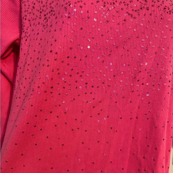NWT Quacker Factory Pink Women's Top w/Sequined Embellishment XSMALL #A - Picture 7 of 7